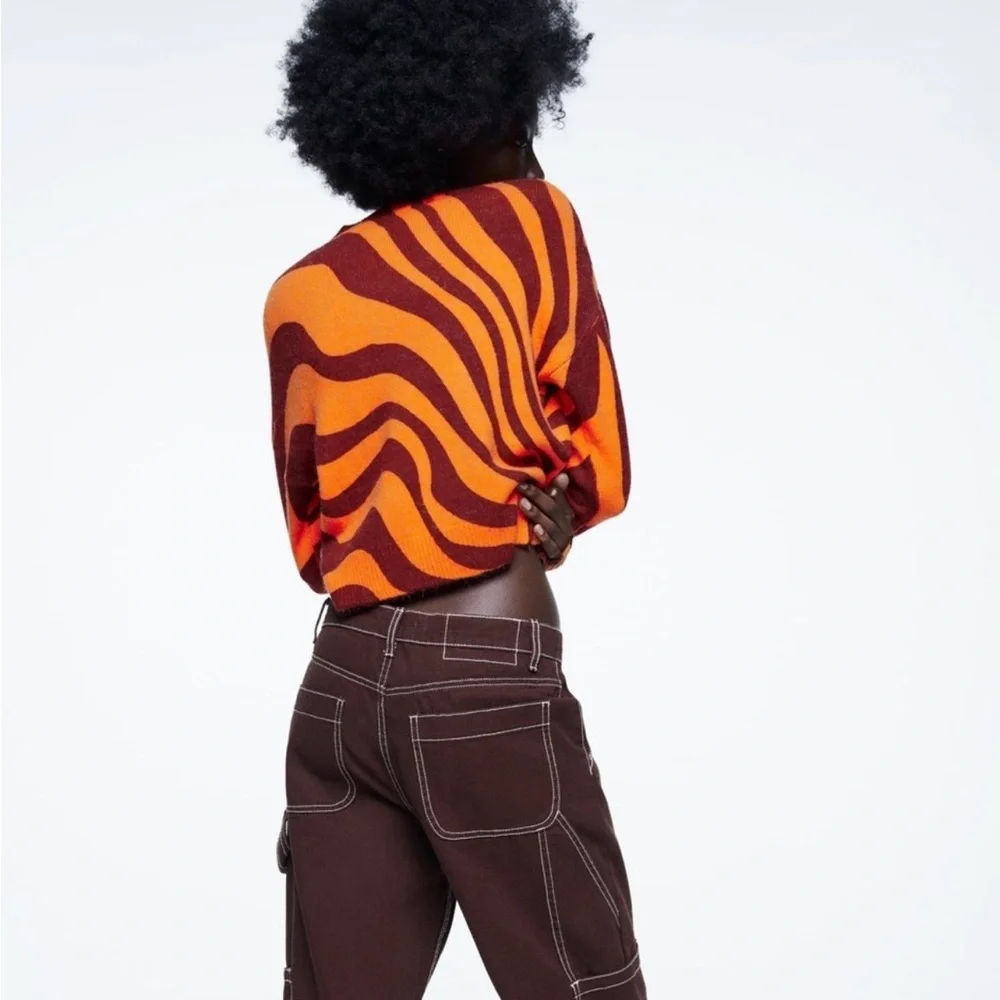Zara - Jacquard Psychedelic Knit Wool Blend Sweater - Picture 3 of 13